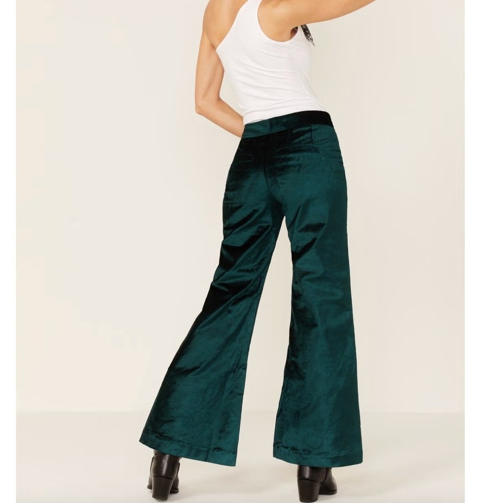 FREE PEOPLE Walk With You Velvet Flare Trouser Pant